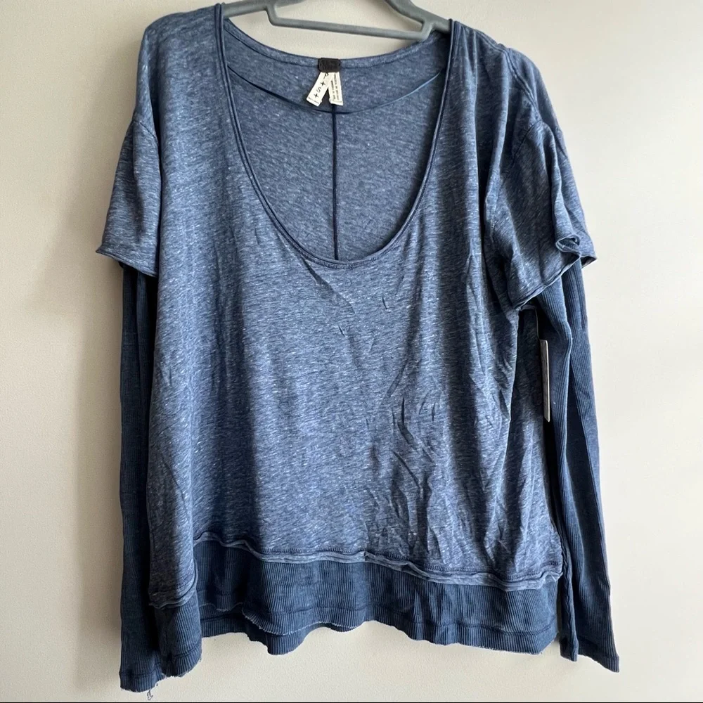 Free people blue long sleeve - Picture 2 of 7